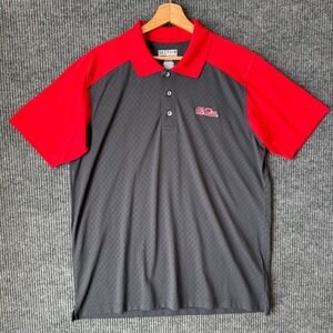 Ole Miss‎ Polo Shirt Mens L Athletic Gray Performance Hotty Toddy SEC